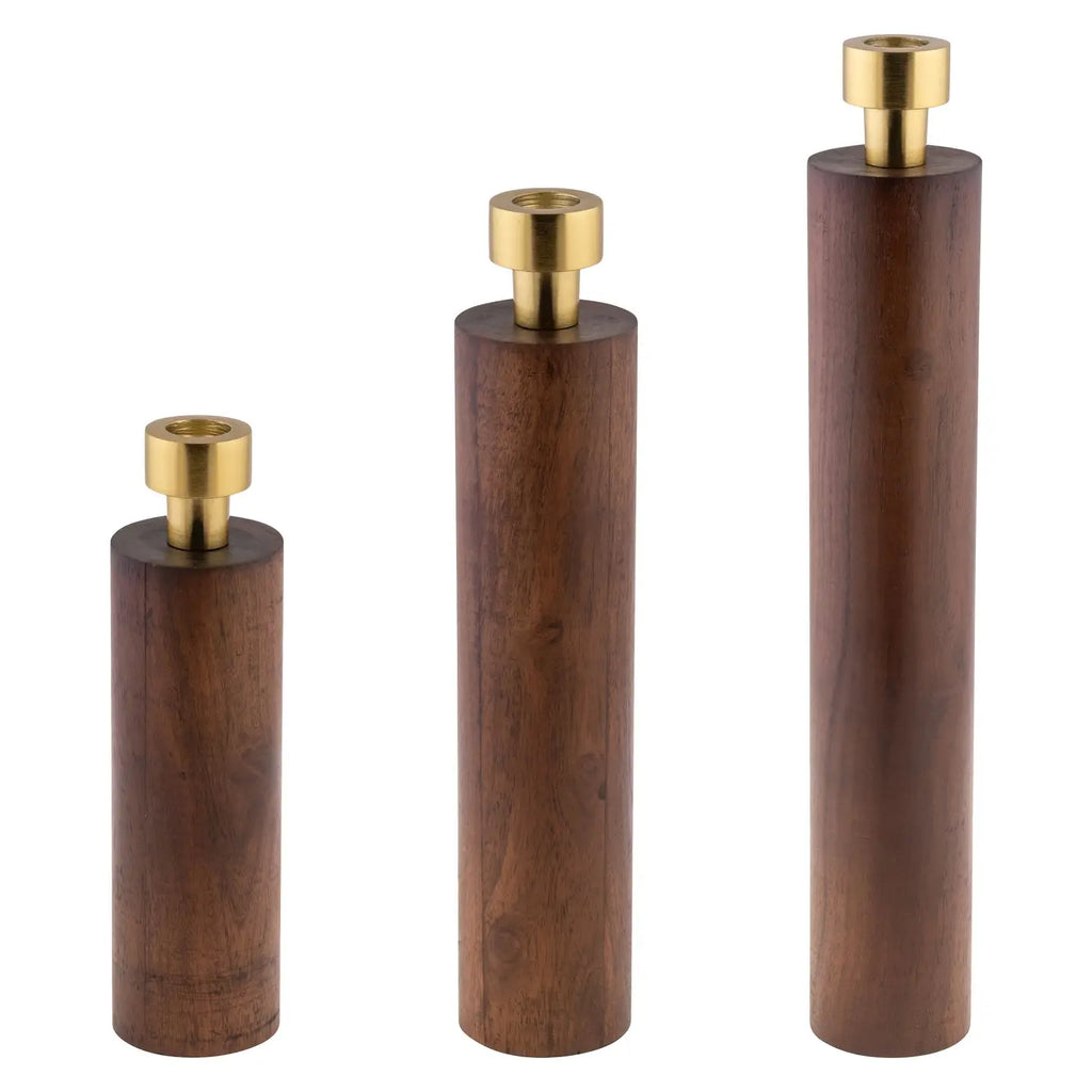 Wooden Candle Holders, Set of Three - Nested