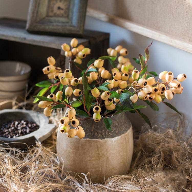 Artificial Loquat Fruit Stem in Yellow - Nested