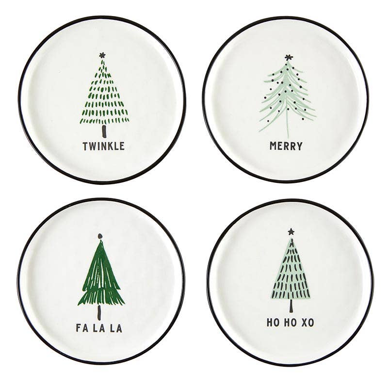 Green Trees Holiday Dishes, Set of Four - Nested