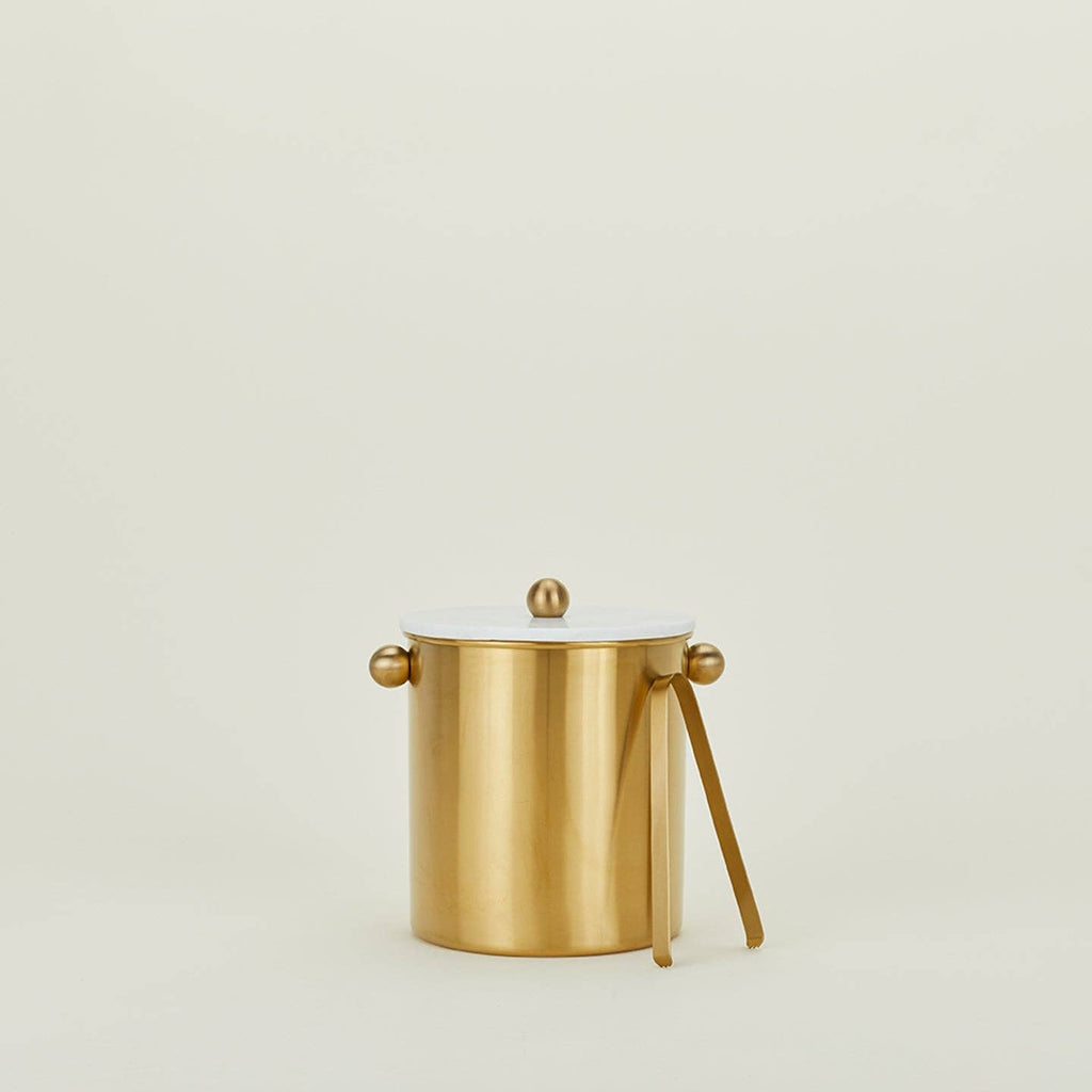 Ice Bucket with Brass Finish - Nested