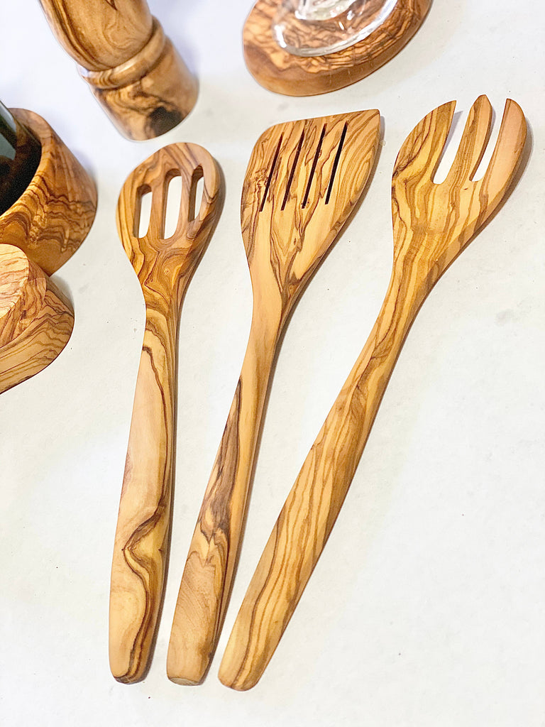 Olive Wood Cooking Fork - Nested