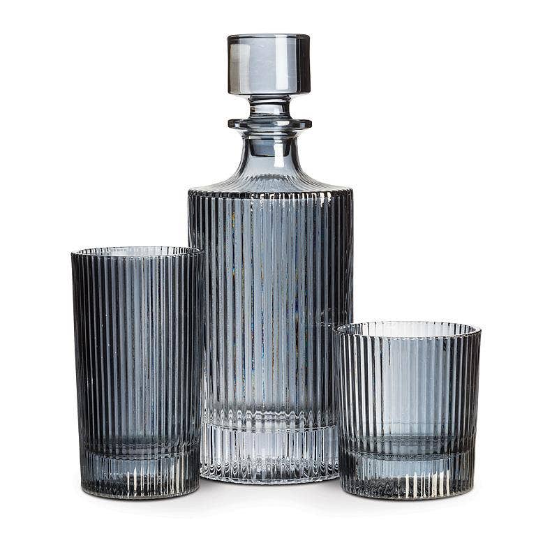 Vertical Optic Grey Decanter - Nested