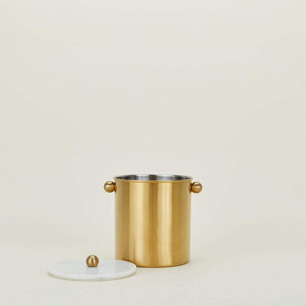 Ice Bucket with Brass Finish - Nested