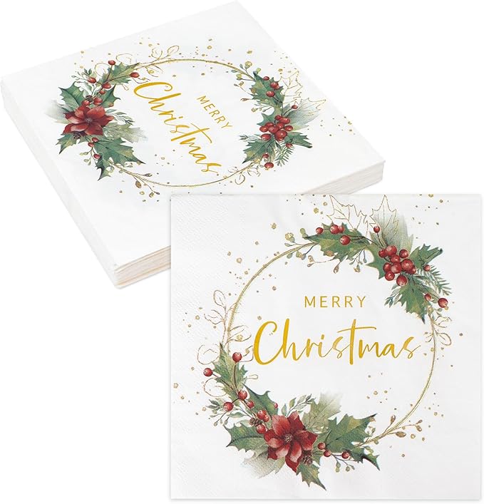 Merry Little Christmas Napkins - Nested