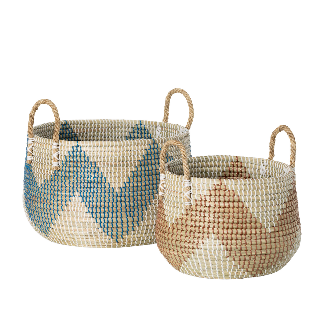 Zigzag Woven Basket Set of 2 - Nested Designs