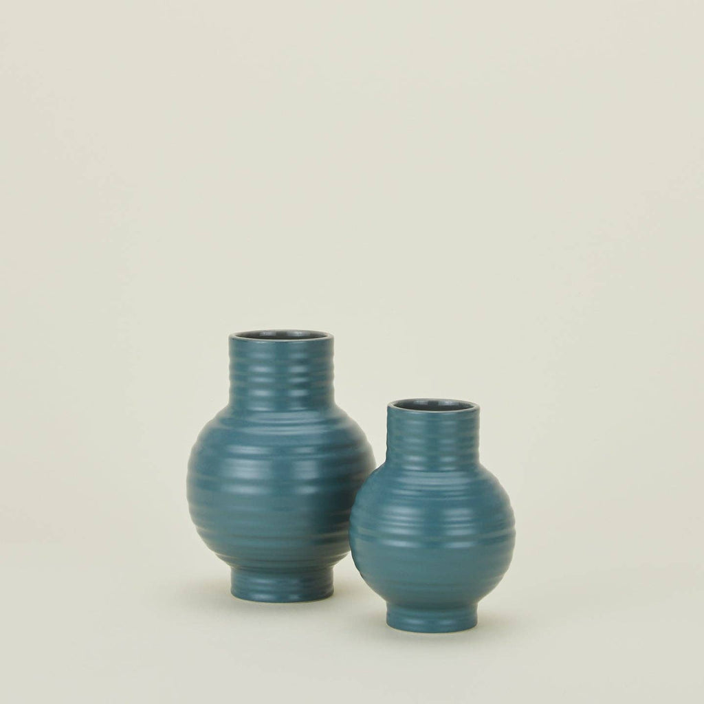 Essential Ceramic Vase in Blue - Nested