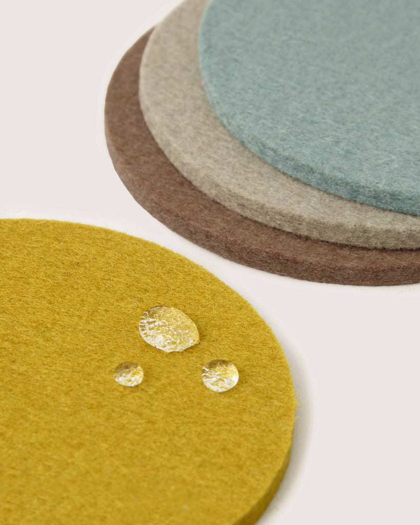 Bierfilzl Merino Wool Round Coasters in Set of Four - Nested Designs