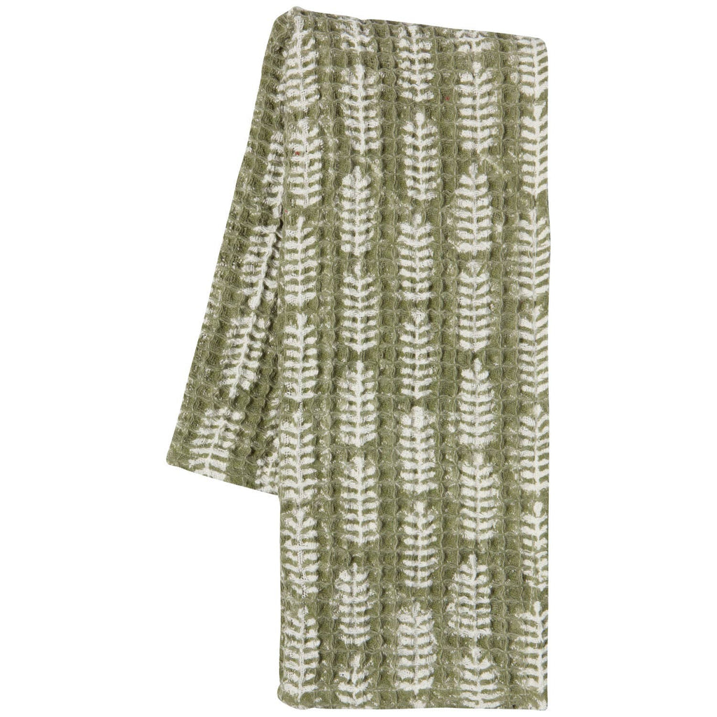 Fern Block Print Dishtowel - Nested