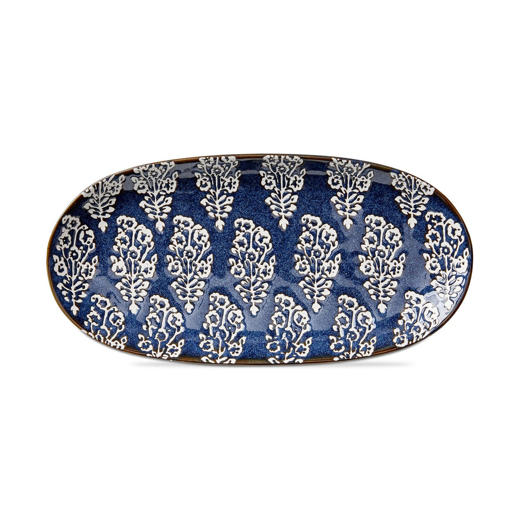 Cottage Reactive Glaze Oval Platter - Nested