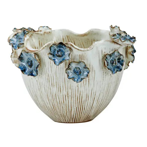 Vase with Blue Lily Flower Design - Nested