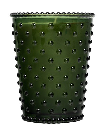 Mahogany Teakwood Hobnail Glass Candle - Nested Designs