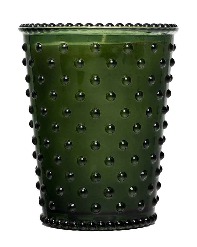 Mahogany Teakwood Hobnail Glass Candle - Nested Designs
