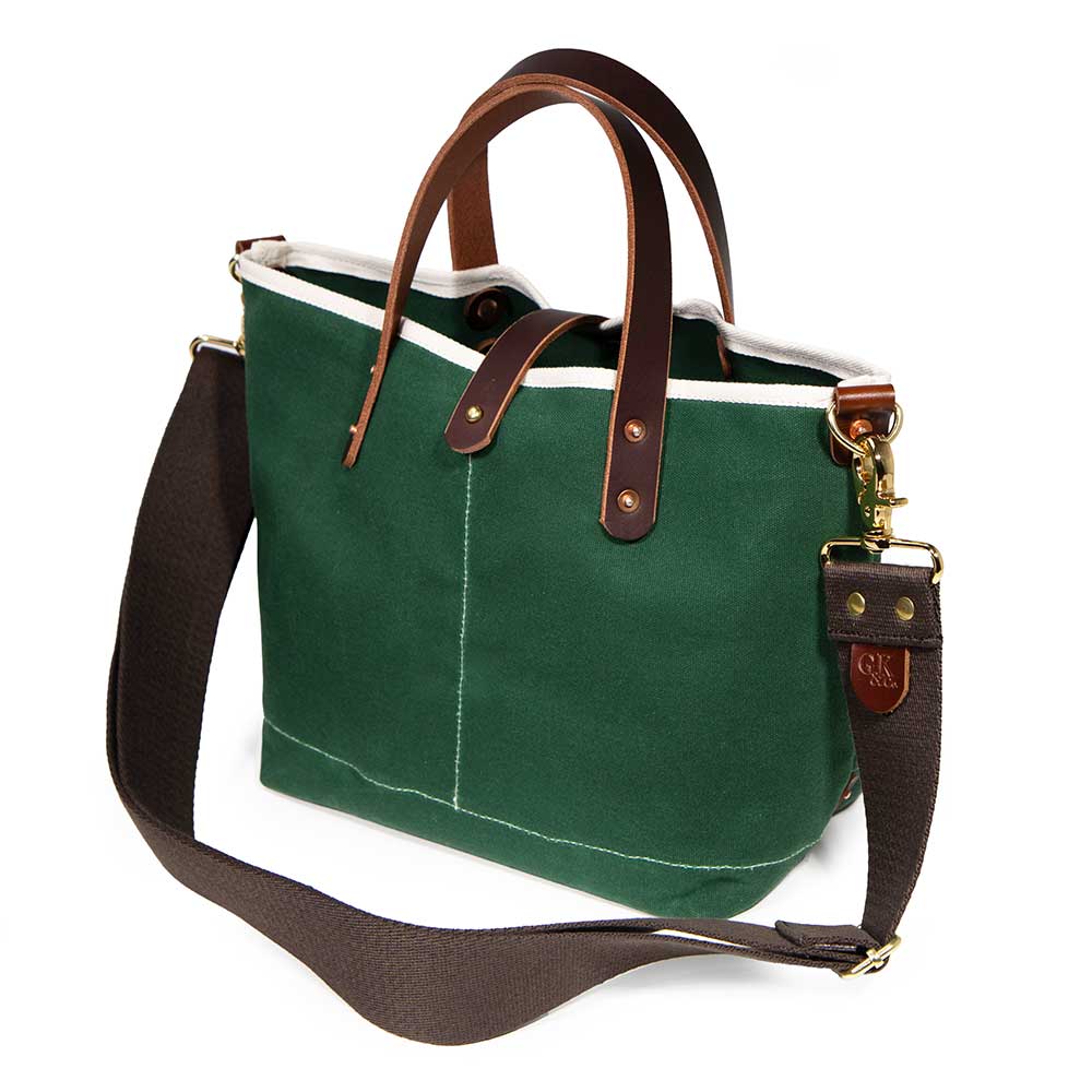 Tennis Green Canvas Mini Tote - Nested