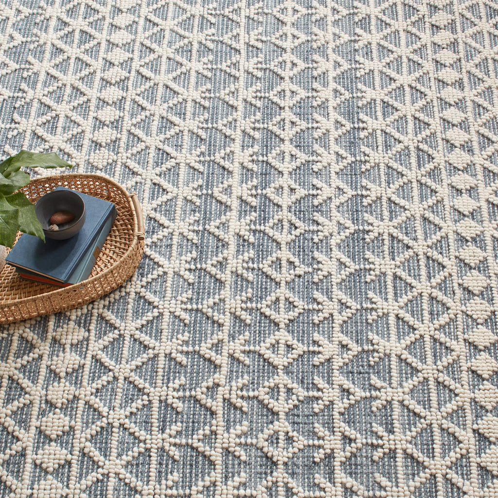Pembrook Handwoven Wool Rug in Blue - Nested Designs