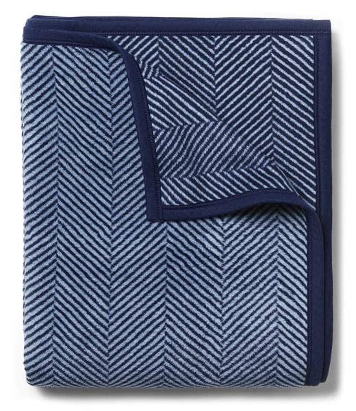 Harborview Herringbone Navy Blanket - Nested Designs