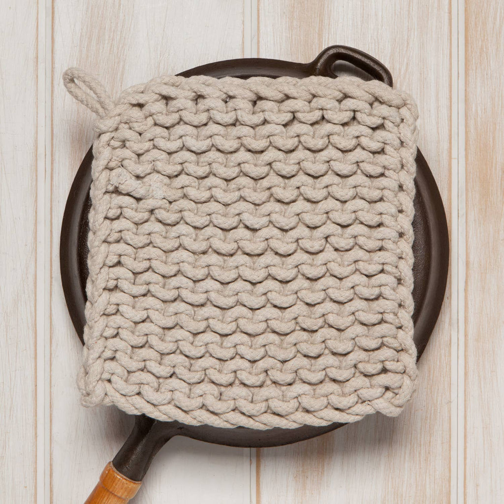 Dove Gray Knit Potholder - Nested Designs