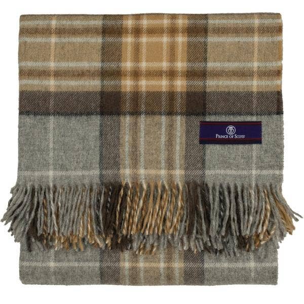 Highland Tartan Tweed Merino Wool Throw - Nested 