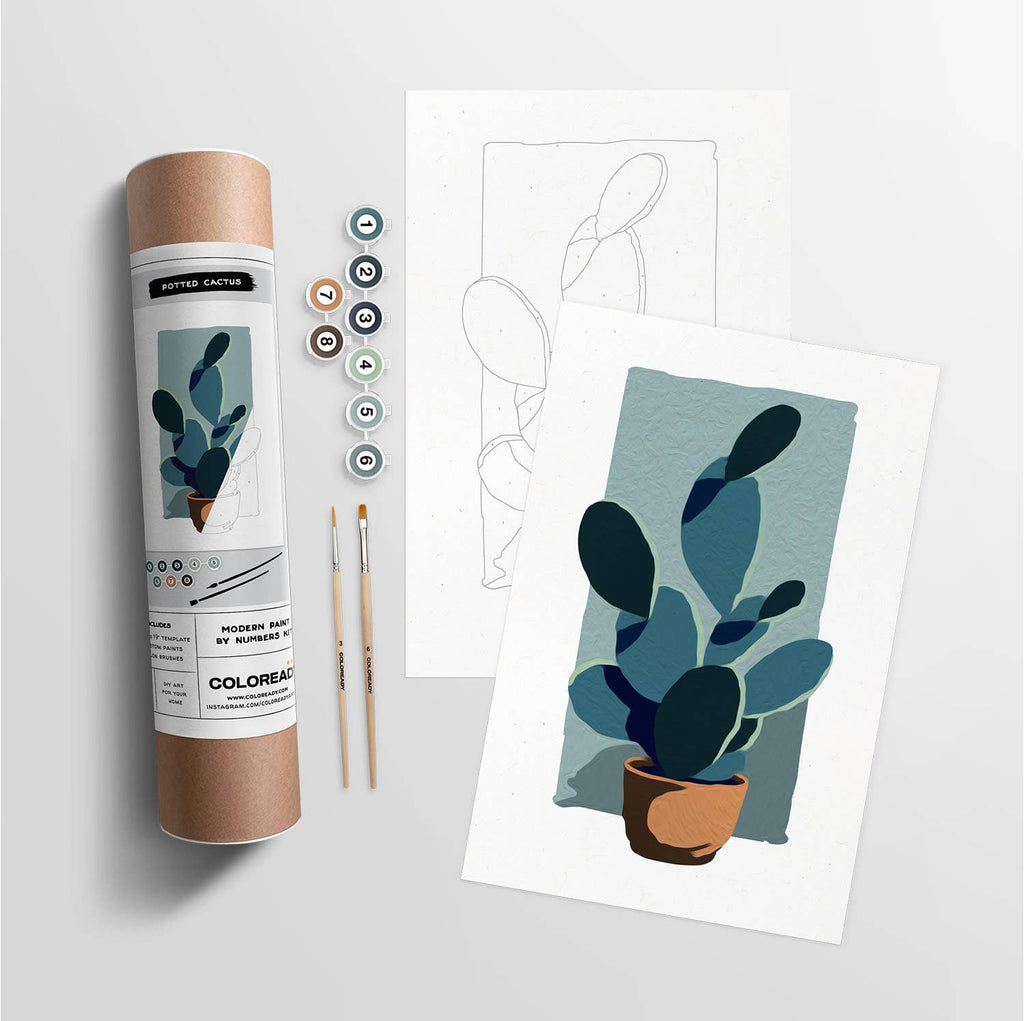 Potted Cactus Paint by Number - Nested