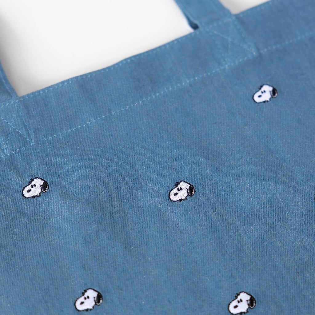 Snoopy Embroidered Tote Bag in Denim - Nested