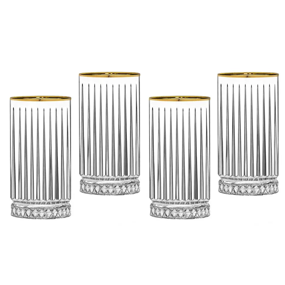 Avenue Glassware with Gold Rim - Nested