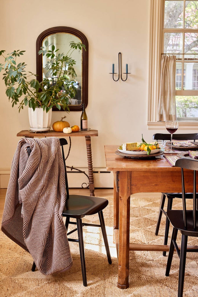 Harborview Herringbone Chocolate Blanket - Nested Designs