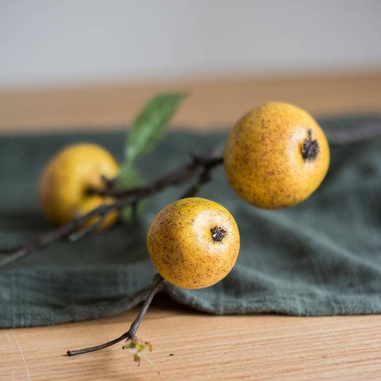 Artificial Yellow Apple Pear Stem  - Nested