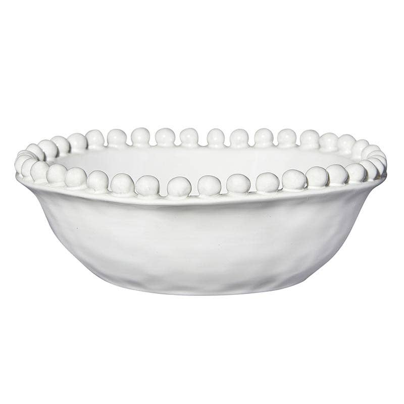 White Beaded Bowl - Nested 