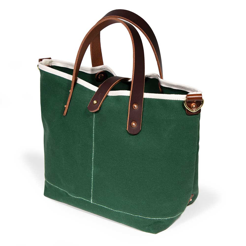 Tennis Green Canvas Mini Tote - Nested