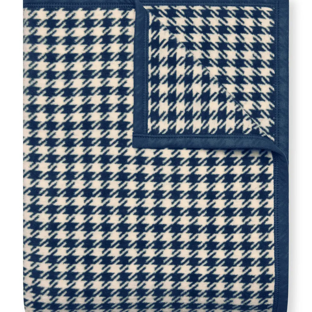 Houndstooth Navy Blanket - Nested