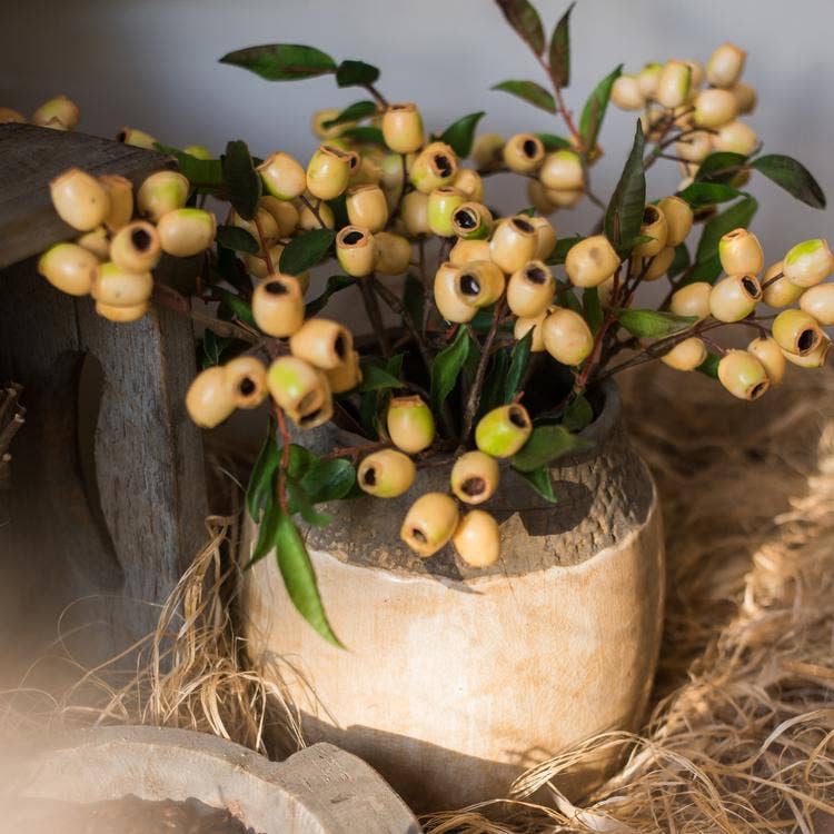 Artificial Loquat Fruit Stem in Yellow - Nested