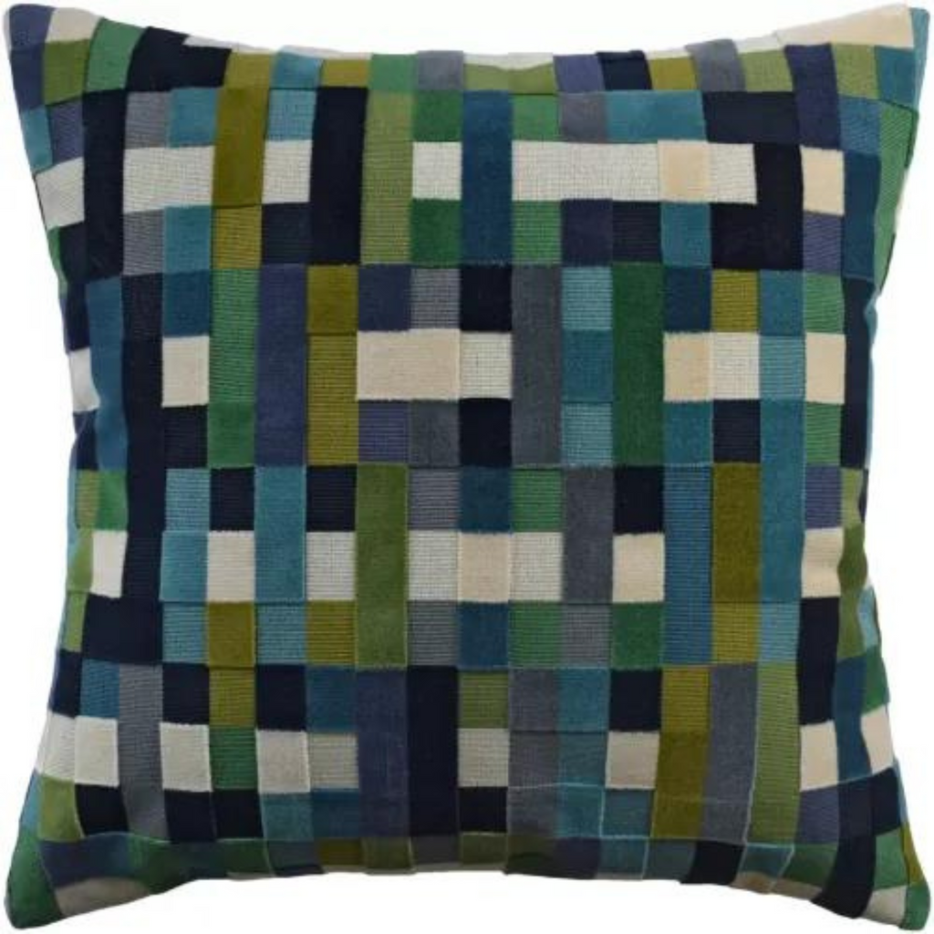 Abstract Moment Pillow in Peacock - Nest Designs