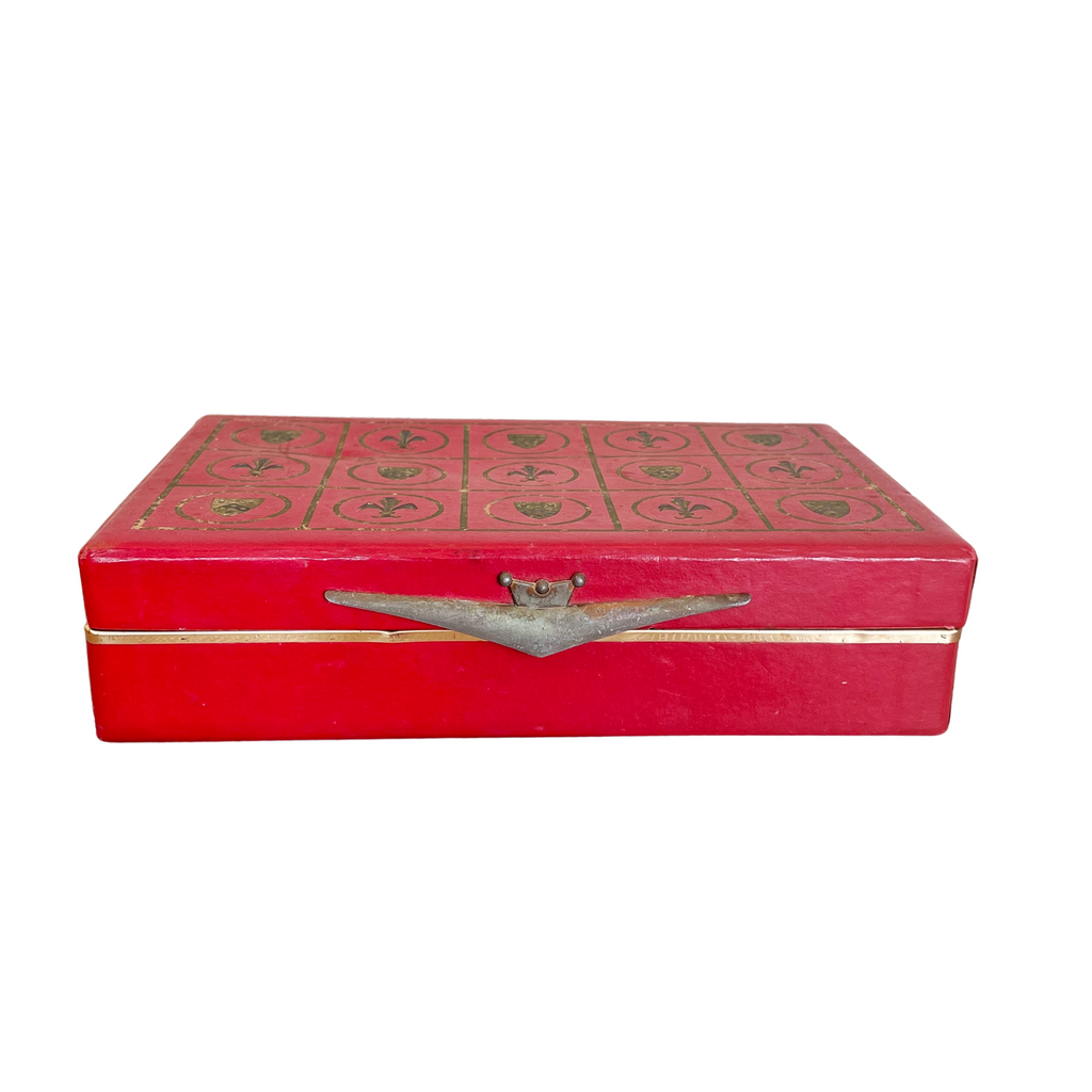 Vintage Babcock Red Leather Box -  Nested Designs