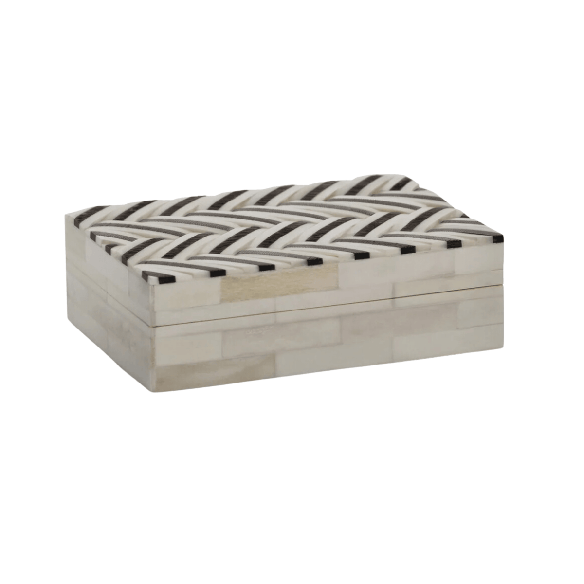 Capuchin Ivory Bone & Shagrin Braided Box - Brown and White – Nest ...