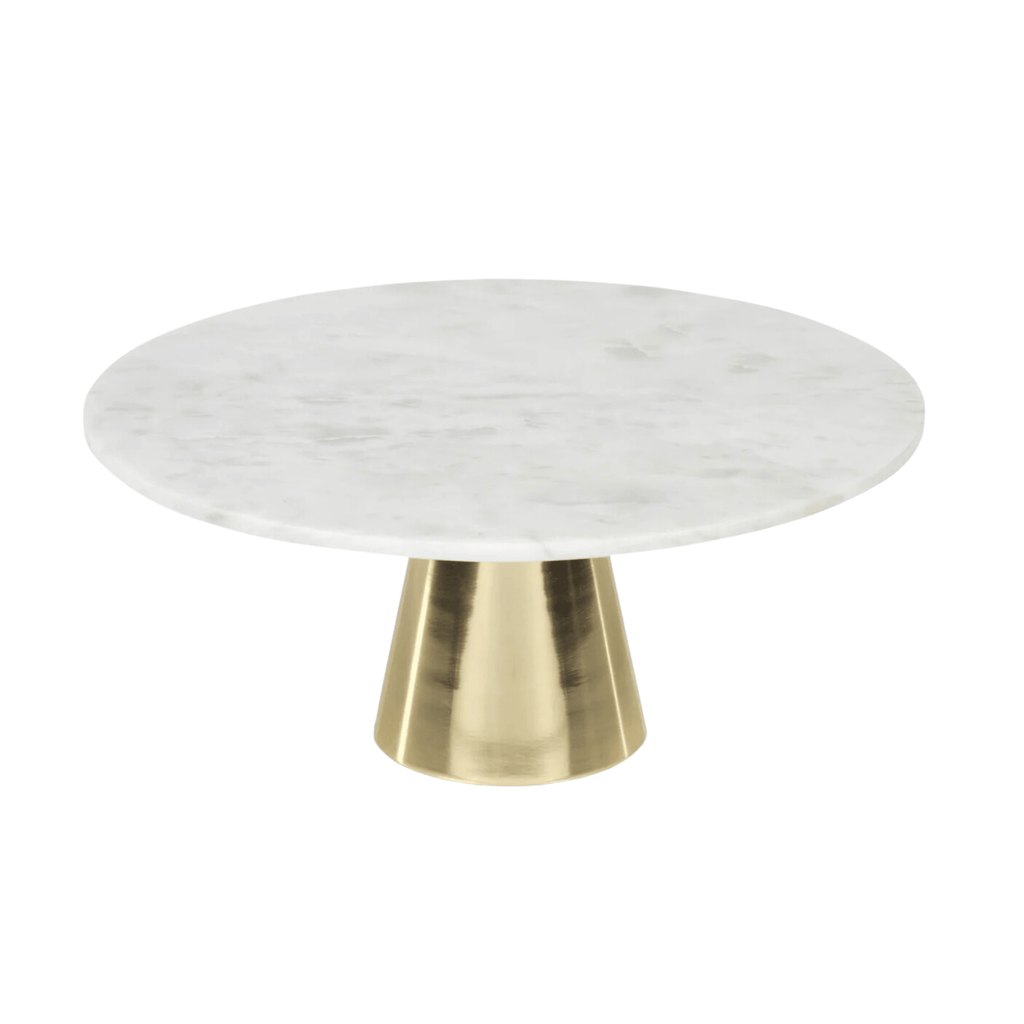 Marble Cake Stand on Metal Base - Noble Designs