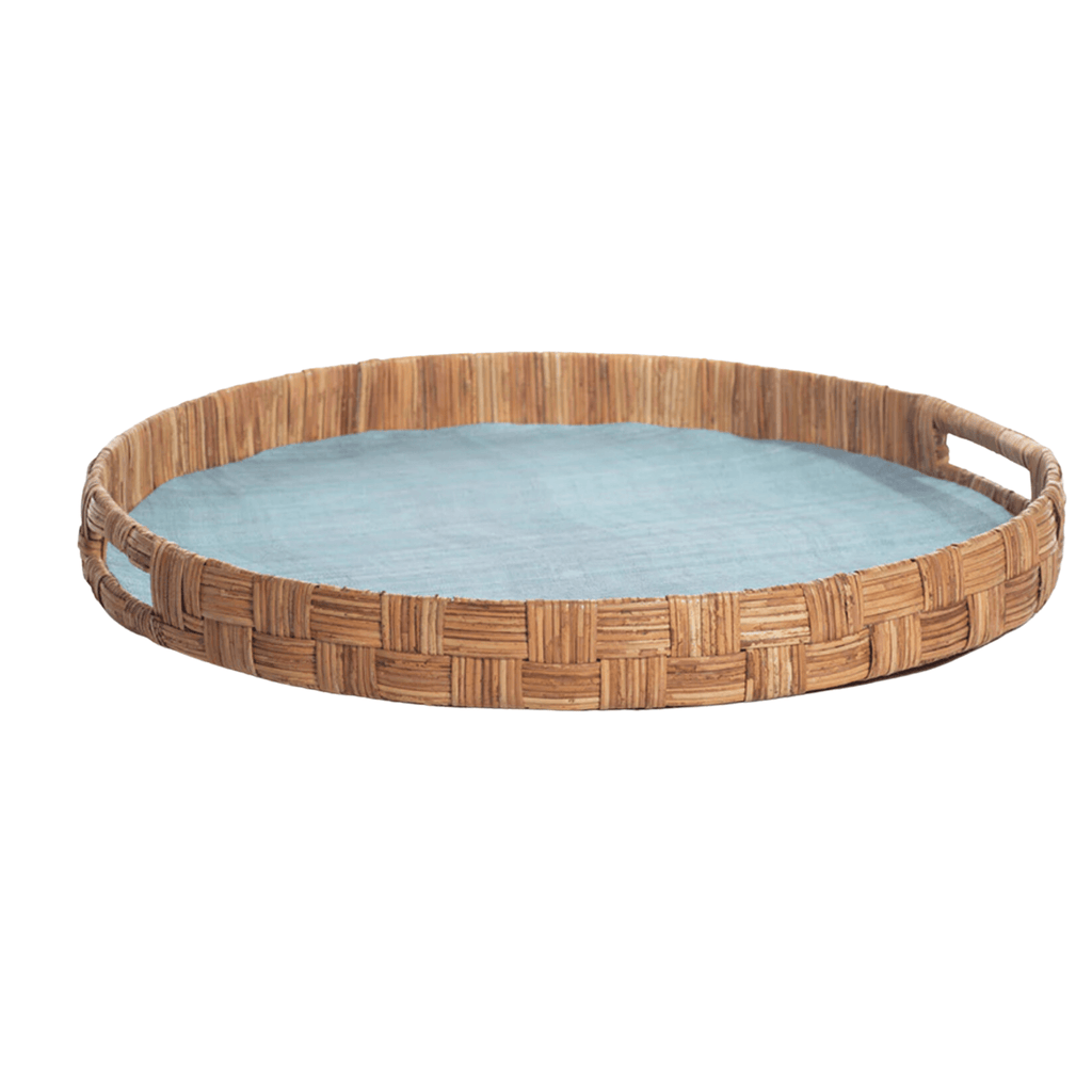 Agrari Abaca Silk Woven Cane Round Tray - Nested Designs