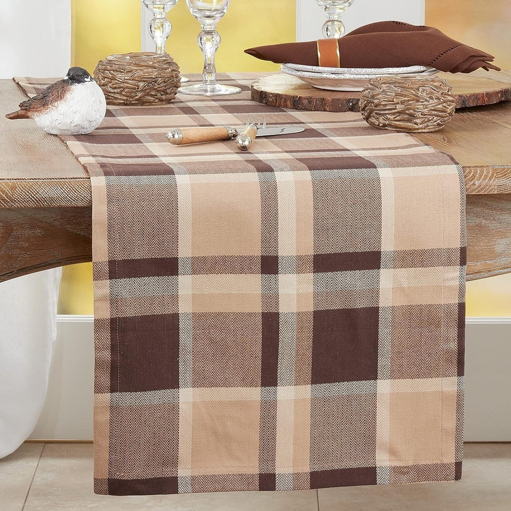 Brown Plaid Runner - Nested Design