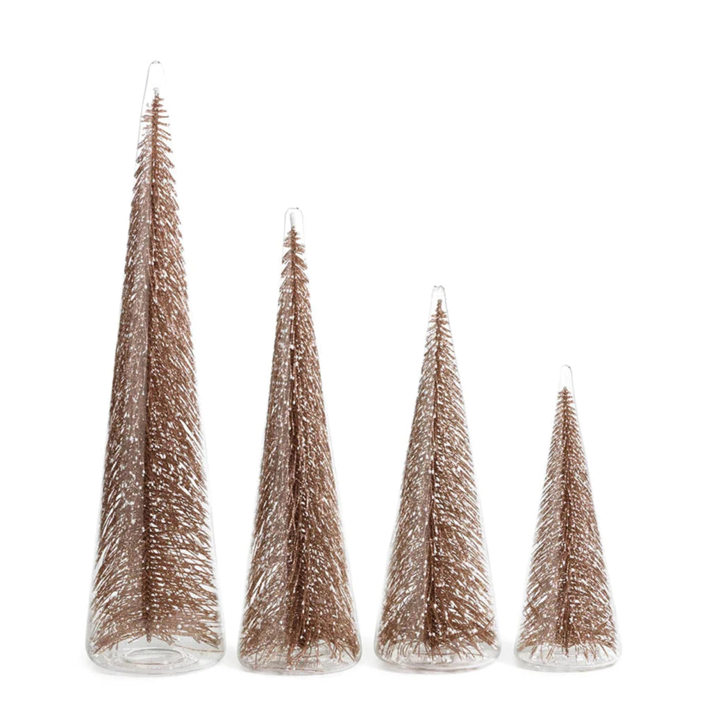 Clear Glass Decorative Tree with Glitter Champagne - Medium - Nested Designs