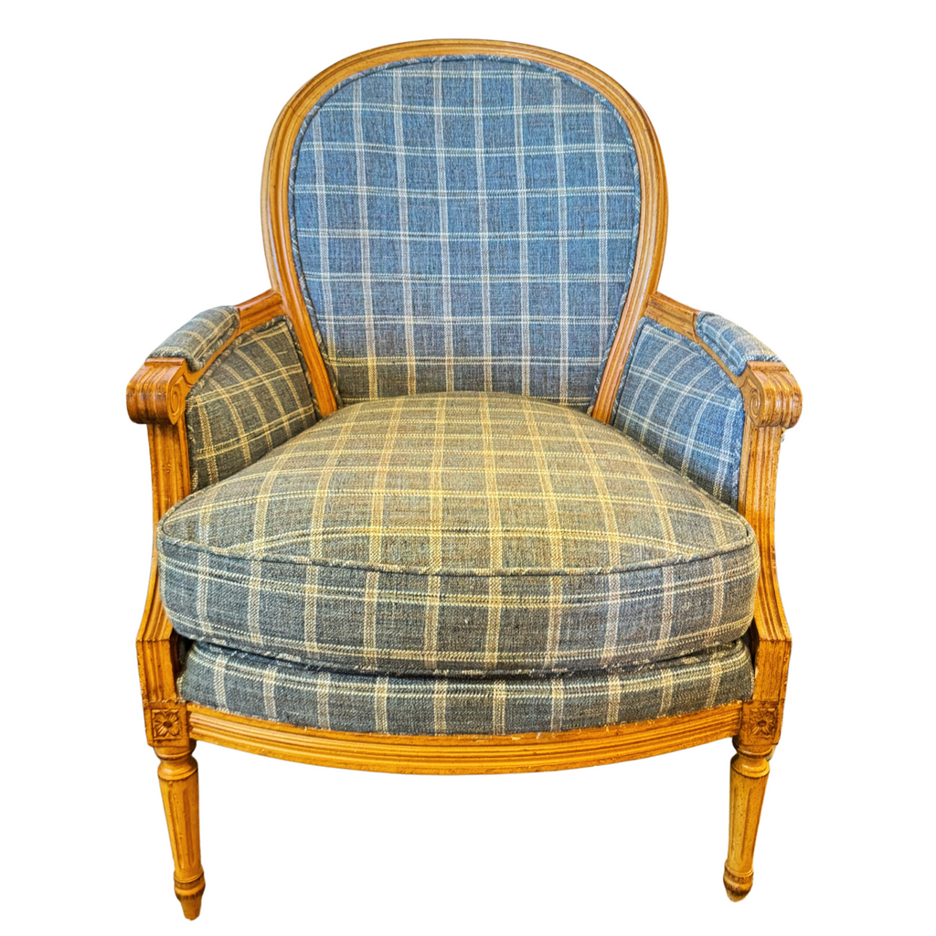 Gray Windowpane Plaid Occasional Chair Nest Interior Design