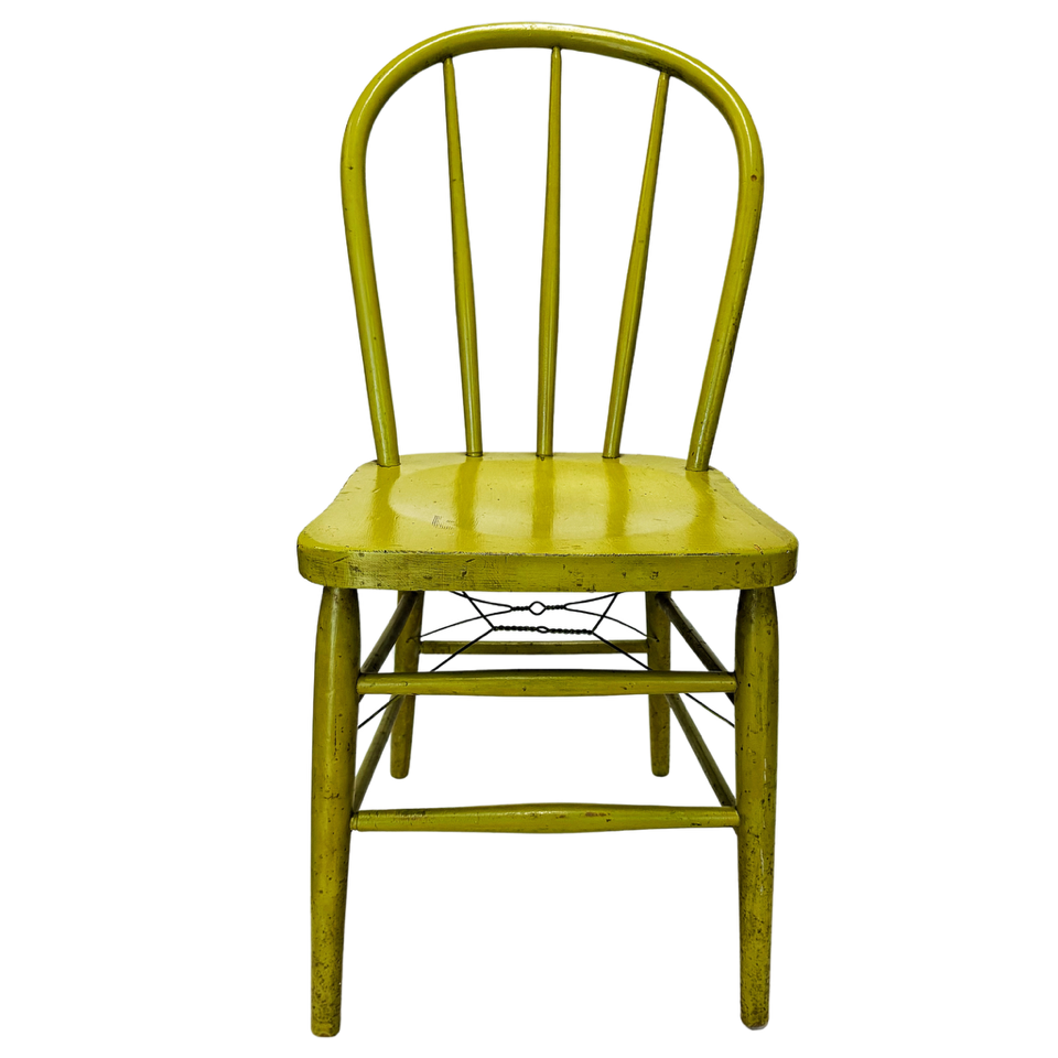 Chartreuse Vintage Windsor Chair - Nested