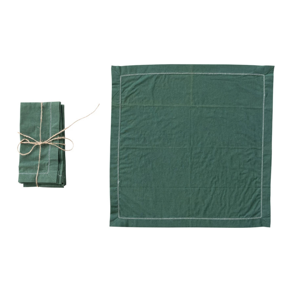 Cotton Napkins with Stitching - Nested Design