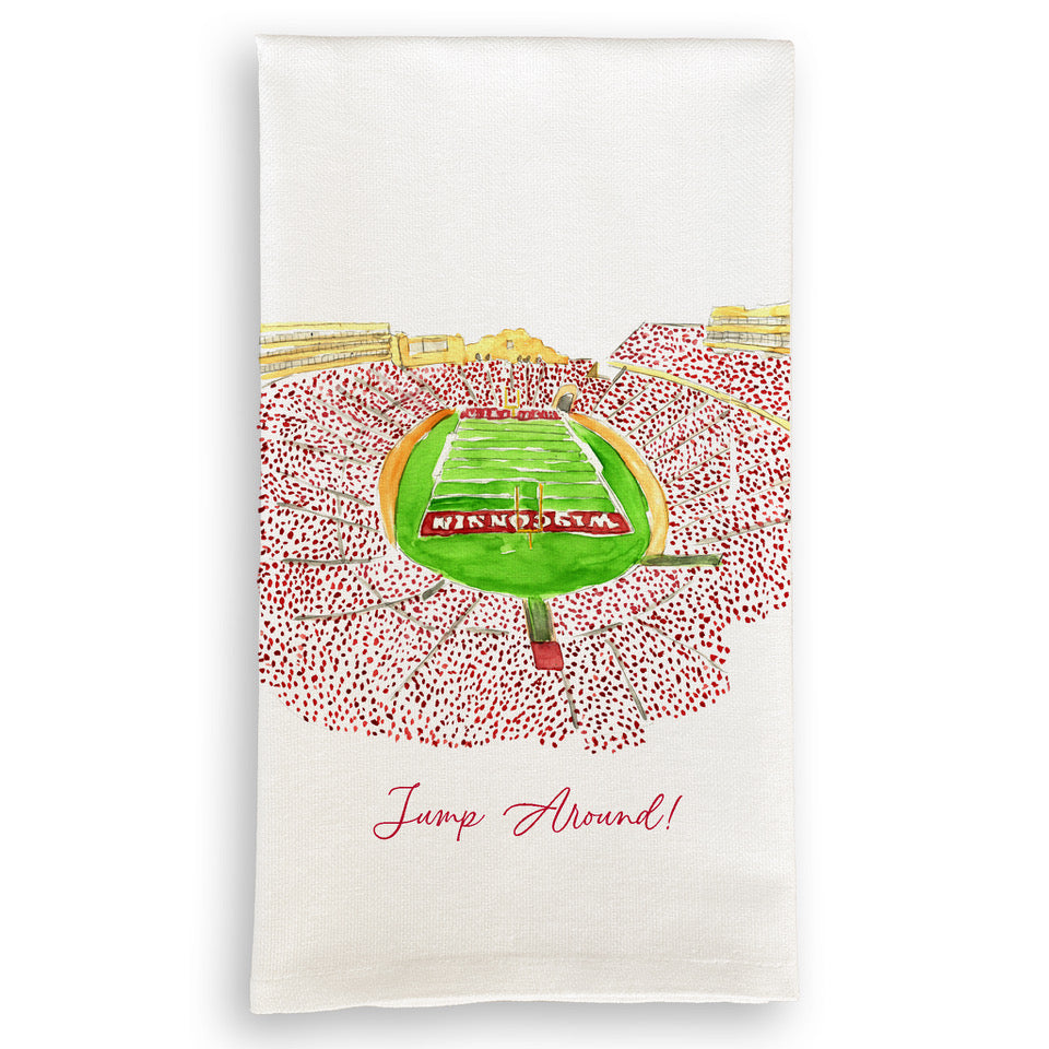 University of Wisconsin Football Stadium Dish Towel - JUMP AROUND - Nested Designs