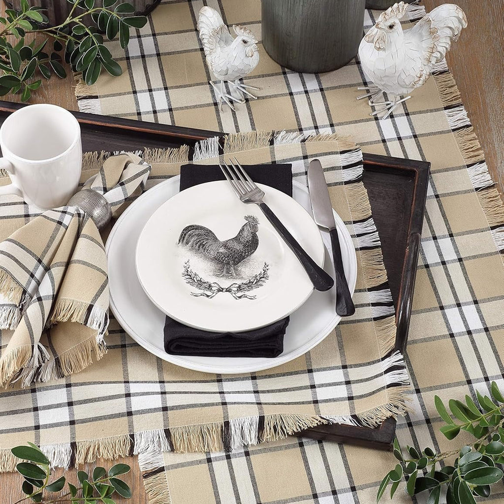 Khaki Plaid Runner - Nested Design