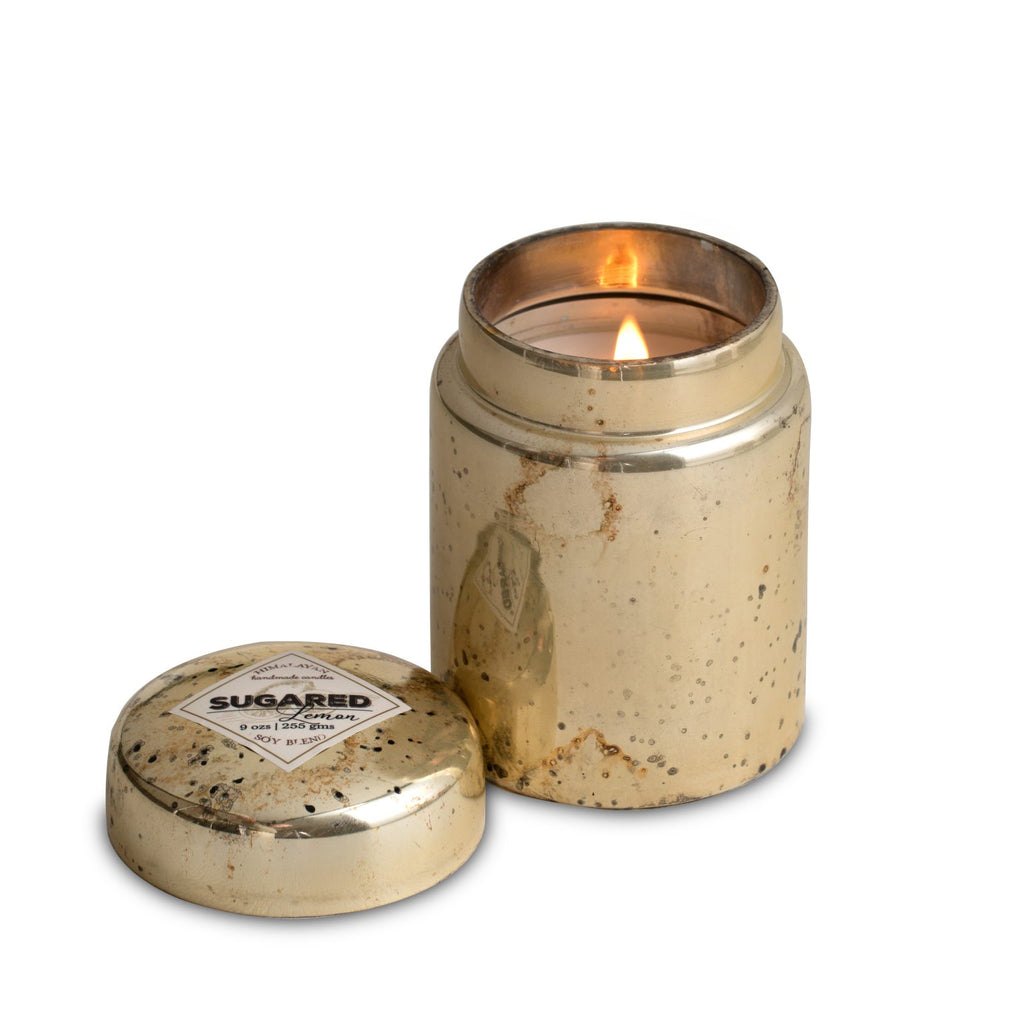 Platinum Silver Mountain Fire Candle Pot - Nested