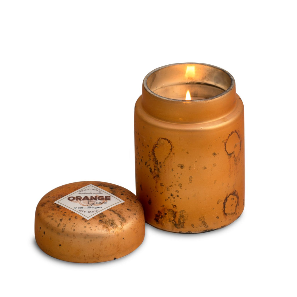 Sunset Orange Mount Fire Candle Pot - Nested