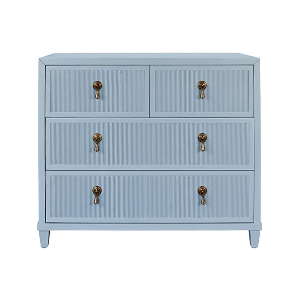 Pascal Four Drawer Chest Matte Light Blue Lacquer