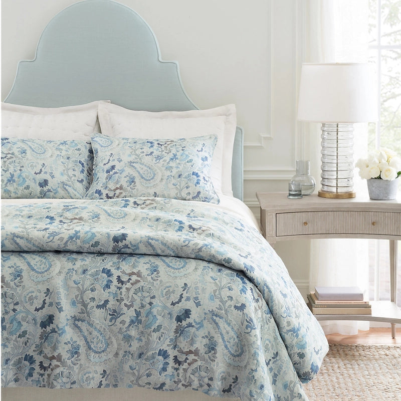 Ines Linen Blue Duvet Cover - Nested Designs