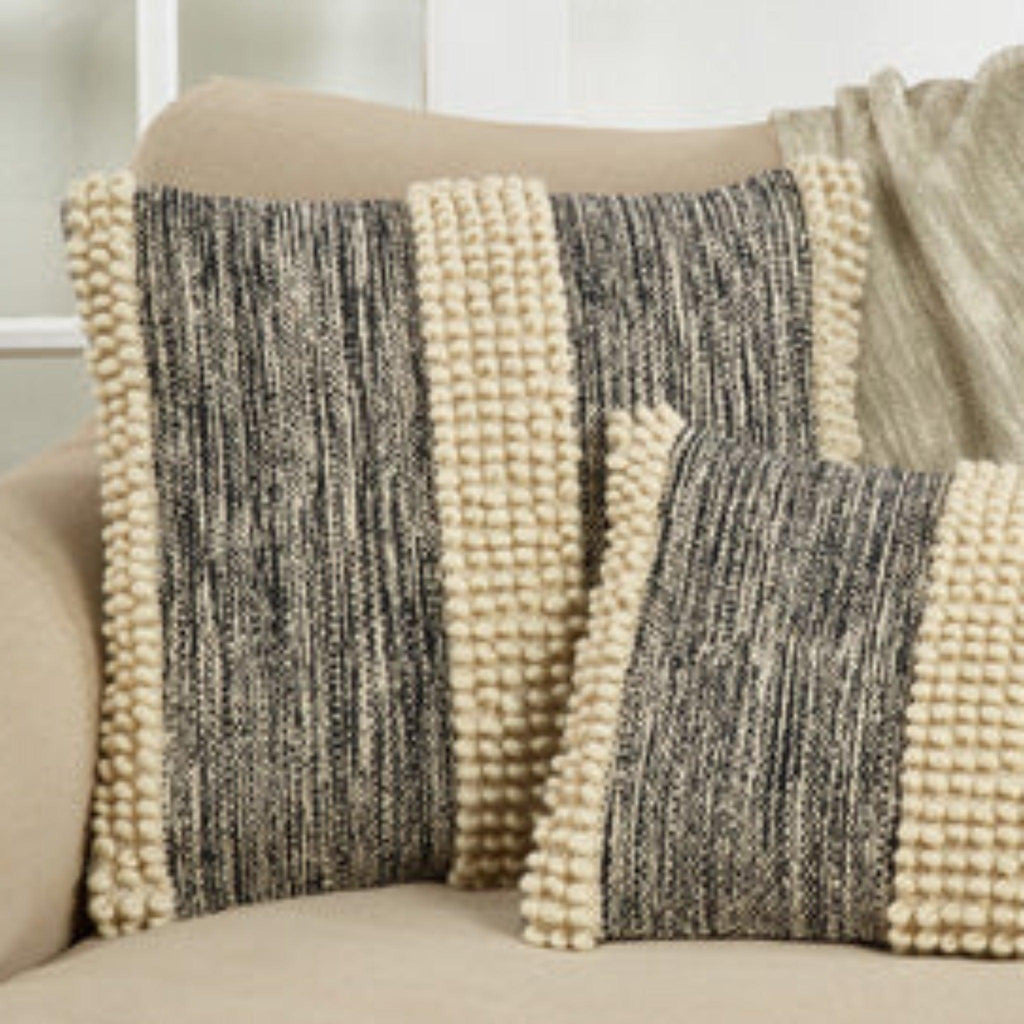 Pom Pom Stripe Pillow - Nested Designs