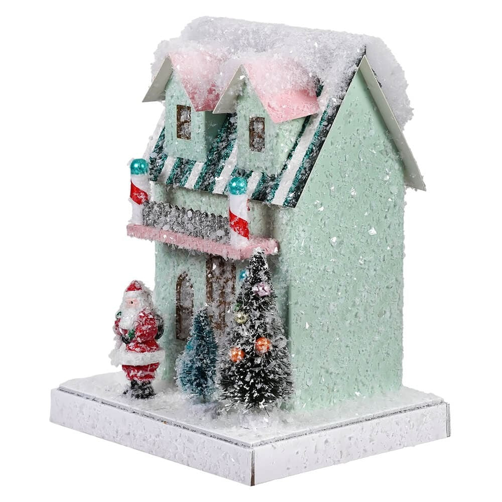 Petite Mint Santa House - Nested Design