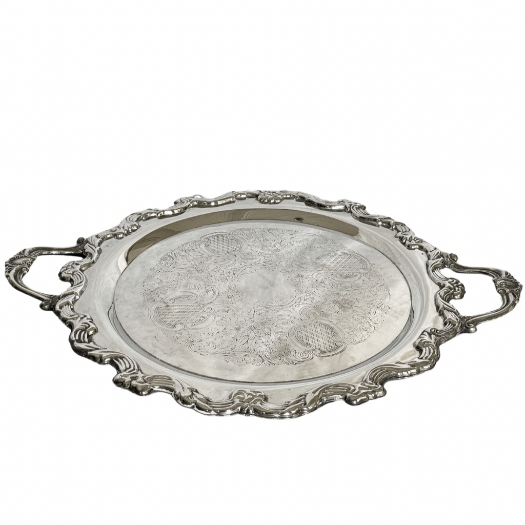 Vintage Ornate Silver Tray - NEST