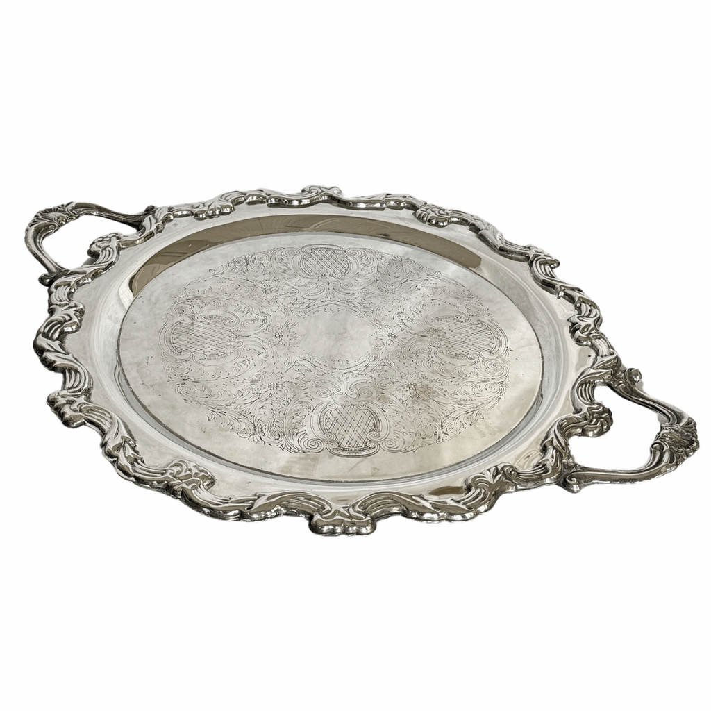 Vintage Ornate Silver Tray - NEST